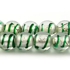 Beads, 10mm Round, Silverfoil, LIGHT GREEN