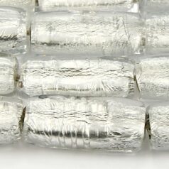 Beads, 5x11x22mm Flat Rectangle, Silverfoil,  CRYSTAL