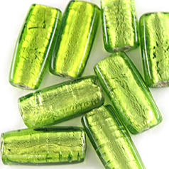 5x11x22mm Flat Rectangle Silverfoil - Chartreuse