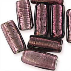 5x11x22mm Flat Rectangle Silverfoil - Amethyst