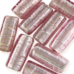 5x11x22mm Flat Rectangle Silverfoil - Light Amethyst