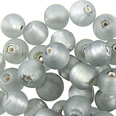 10mm Round Silverfoil Plain Matte - Grey
