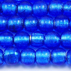 Beads, 8mm Round, Silverfoil, DARK TURQUOISE