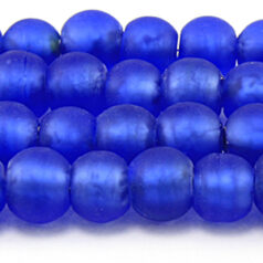 Beads, Silverfoil Matte Finish, 10mm Round, BLUE