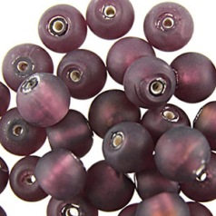 Beads, Silverfoil Matte Finish, 10mm Round, AMETHYST