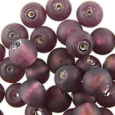 10mm Round Silverfoil Plain Matte - Amethyst