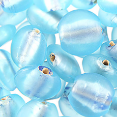 Beads, 14mm Coin, Silverfoil Matte, AQUA