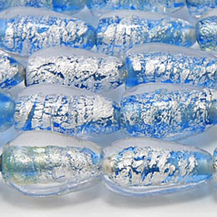 7x13mm Drop Silverfoil - Blue Aqua