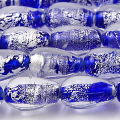 7x13mm Drop Silverfoil - Cobalt Blue