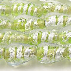 7x13mm Drop Silverfoil - Chartreuse