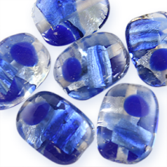 6x14x18mm Puff Rectangle Silverfoil - Sapphire