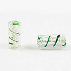 10x22mm Tube Silverfoil Swirl - Green