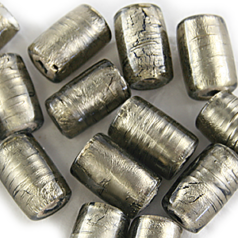 15x10mm Tube Silverfoil - Grey