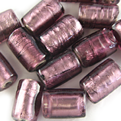 15x10mm Tube Silverfoil - Amethyst