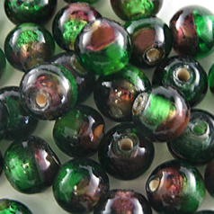 10mm Round Two-Tone Silverfoil -Amethyst/Peridot