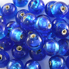 10mm Round Two-Tone Silverfoil -Blue/Aqua