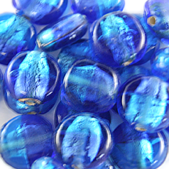 14mm Disc Two-Tone Silverfoil - Blue/Aqua