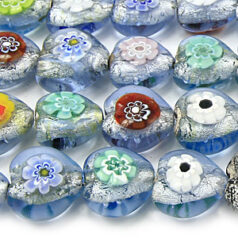 Beads, 12mm Foil Heart, TURQUOISE