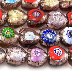 Beads, 12mm Foil Heart, LIGHT AMETHYST