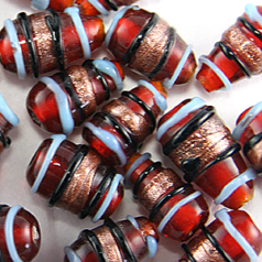 10x13mm Drop Stripe - Trans. Red