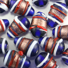 10x13mm Drop Stripe - Trans. Cobalt Blue