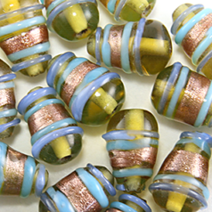 10x13mm Drop Stripe - Trans. Chartreuse