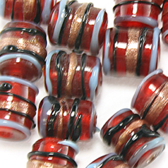 10x9mm Tube Stripe - Trans. Red