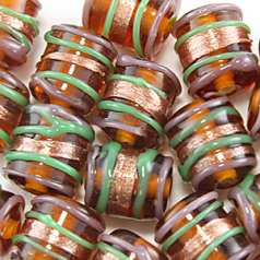 10x9mm Tube Stripe - Trans. Brown