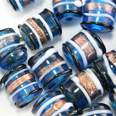 10x9mm Tube Stripe - Trans. Light Blue