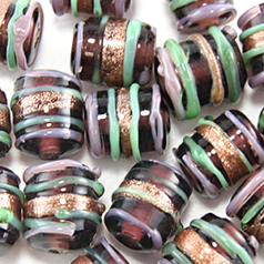 10x9mm Tube Stripe - Trans. Purple