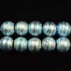 10mm Round Silverswirl - Aqua