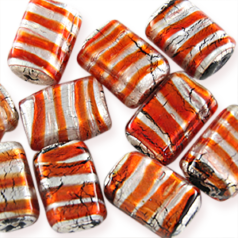 16x10x7 Rectangle Silverswirl - Red