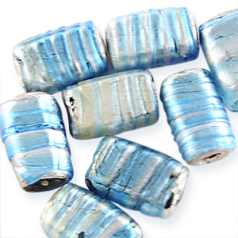 16x10x7 Rectangle Silverswirl - Aqua