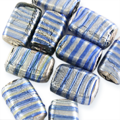 16x10x7 Rectangle Silverswirl - Blue