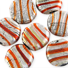 17x7mm Disc Silverswirl - Red