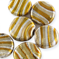 17x7mm Disc Silverswirl - Topaz