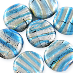 17x7mm Disc Silverswirl - Aqua