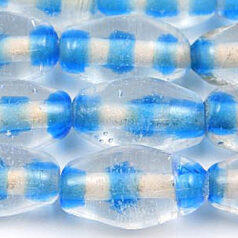 7x12mm Oval Ringed - Turquoise Blue