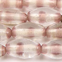 Beads, Glass Beads,  7x12mm Oval Ringed, AMETHYST