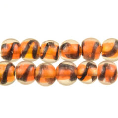 6mm Round Blackswirl - Orange