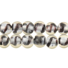 6mm Round Blackswirl - Light Sapphire