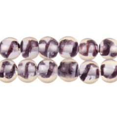 6mm Round Blackswirl - Light Amethyst