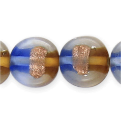 10x6mm Disc 2-Tone Goldstripe - Blue/Topaz