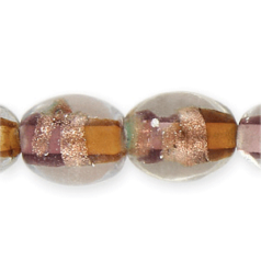 8x10mm Oval 2-Tone Goldstripe - Purple/Topaz