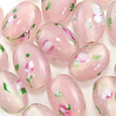 8x11mm Oval Flower Inside - Pink
