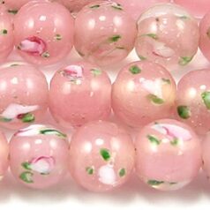 8mm Round Flower inside,  PINK