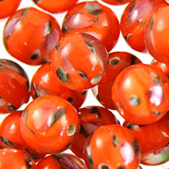 8mm Round Flower Inside - Light Red