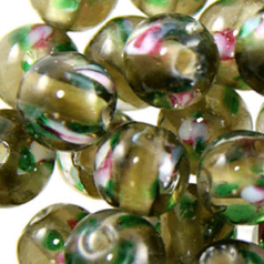 8mm Round Flower Inside - Grey