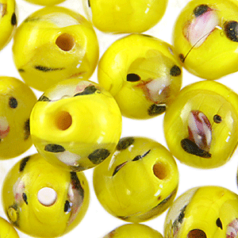 8mm Round Flower Inside - Yellow