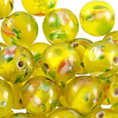 8mm Round Flower Inside - Dark Yellow